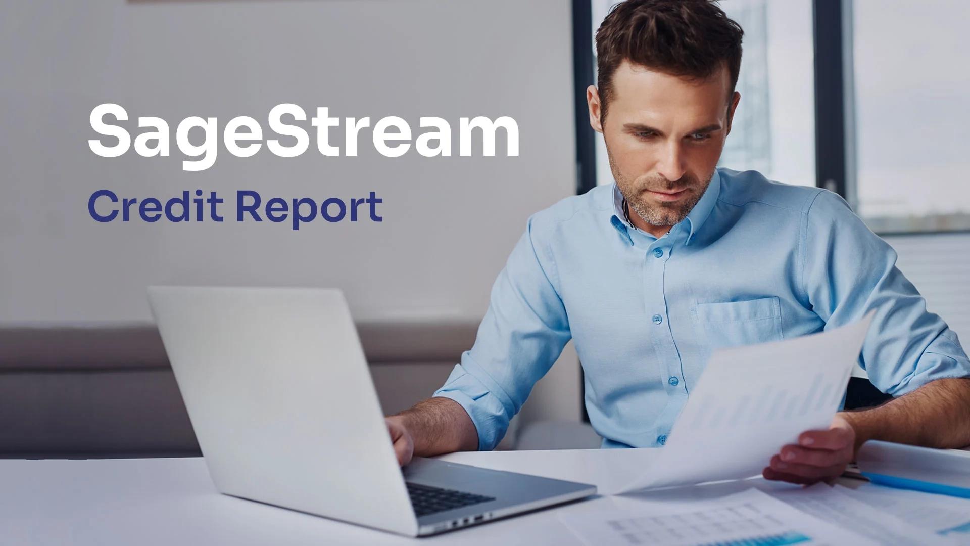 Man sitting behind the table and looking at his SageStream Credit Report