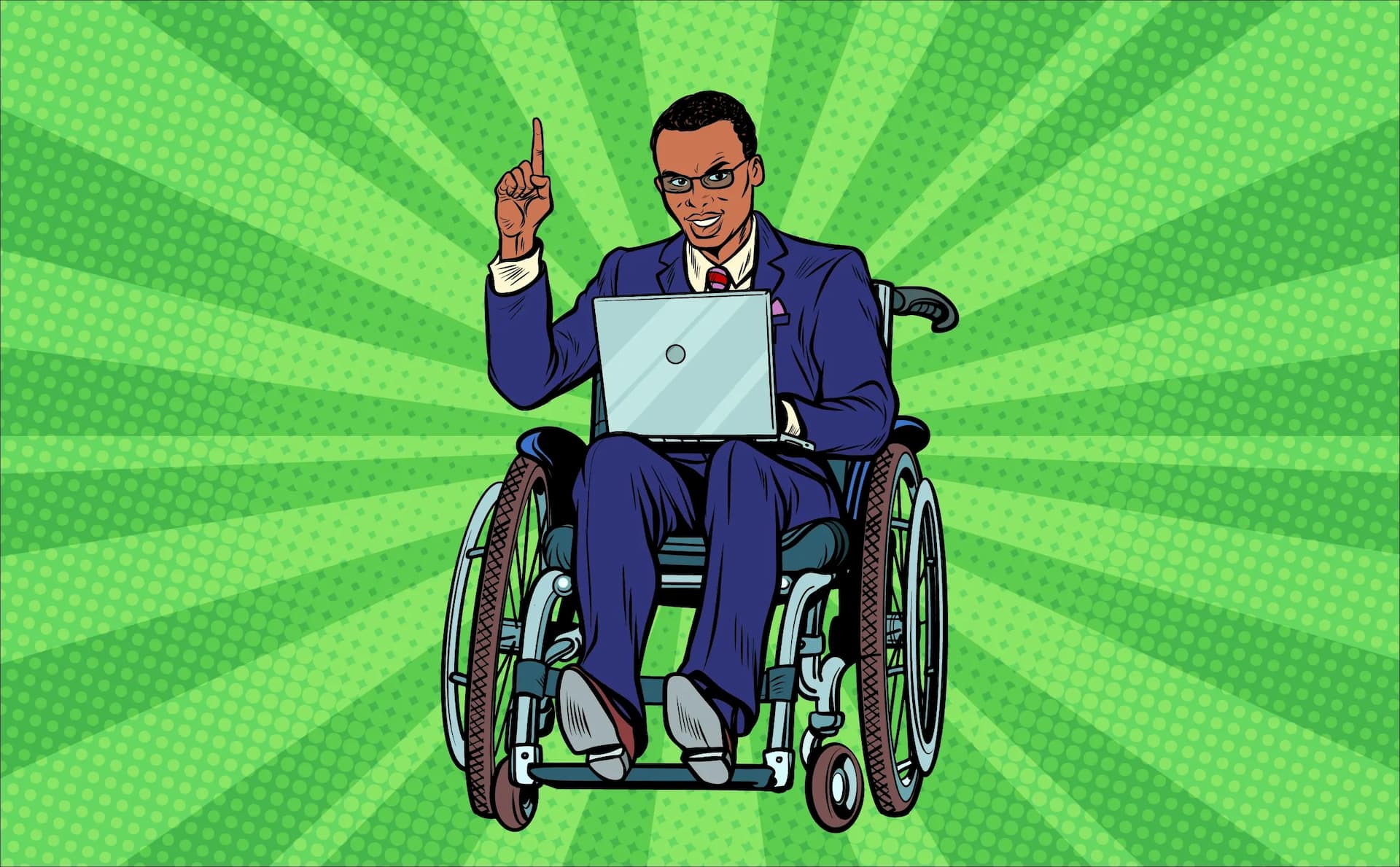 man in a wheelchair having an idea