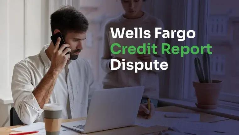 man behind laptop calling wells fargo