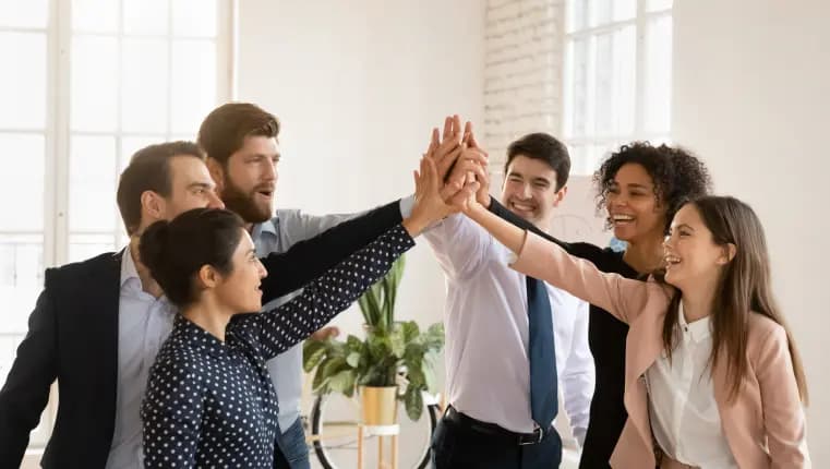 lawyers celebrate winning a case