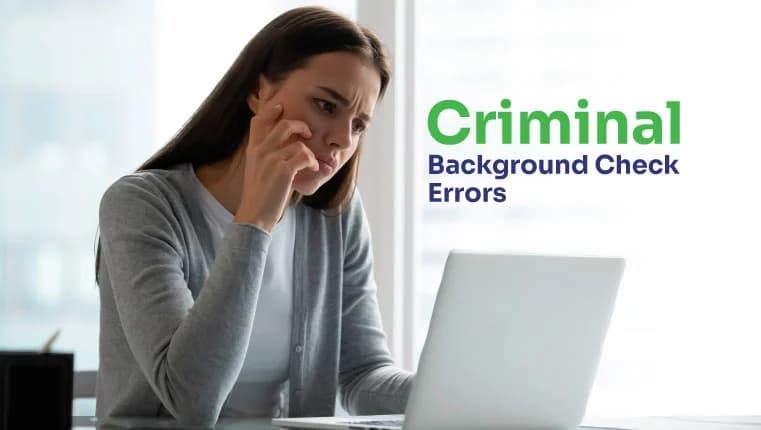 woman looking at her wrong criminal background check