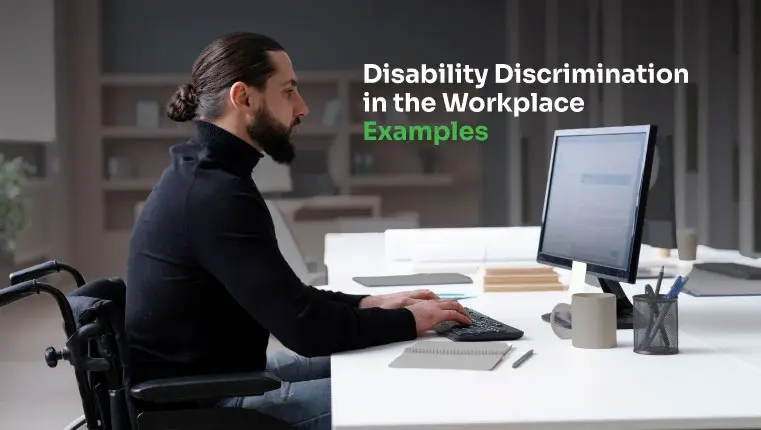 man sitting behind the pc googling examples of disability discrimination