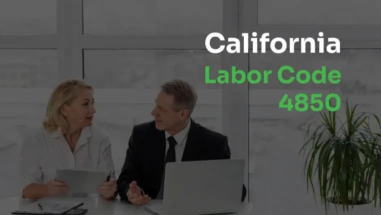 man in a suit discussing labor code with woman in white shirt