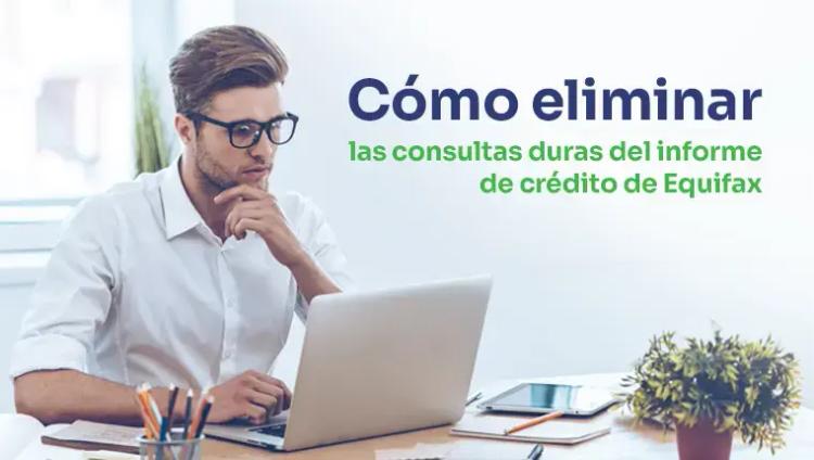 Hombre desesperado pensando en cómo eliminar las consultas duras de Equifax