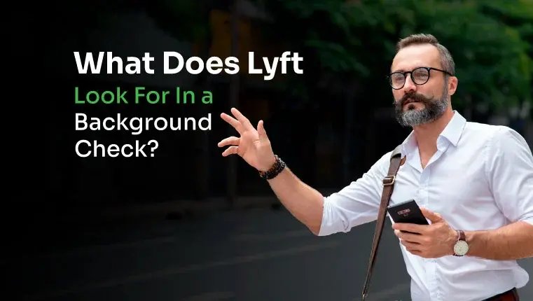 Driver in his car preparing for Lyft background check A driver picking someone up and driving the person to their destination
