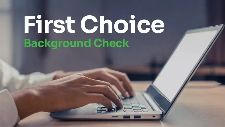 Fix First Choice Background Check hands typing on the laptop