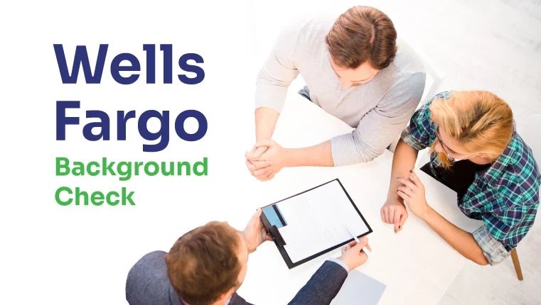 background check for wells fargo three people discussing something on a tablet