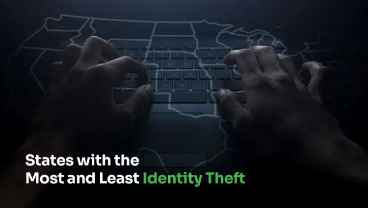 detailed globe showing states with the most identity theft