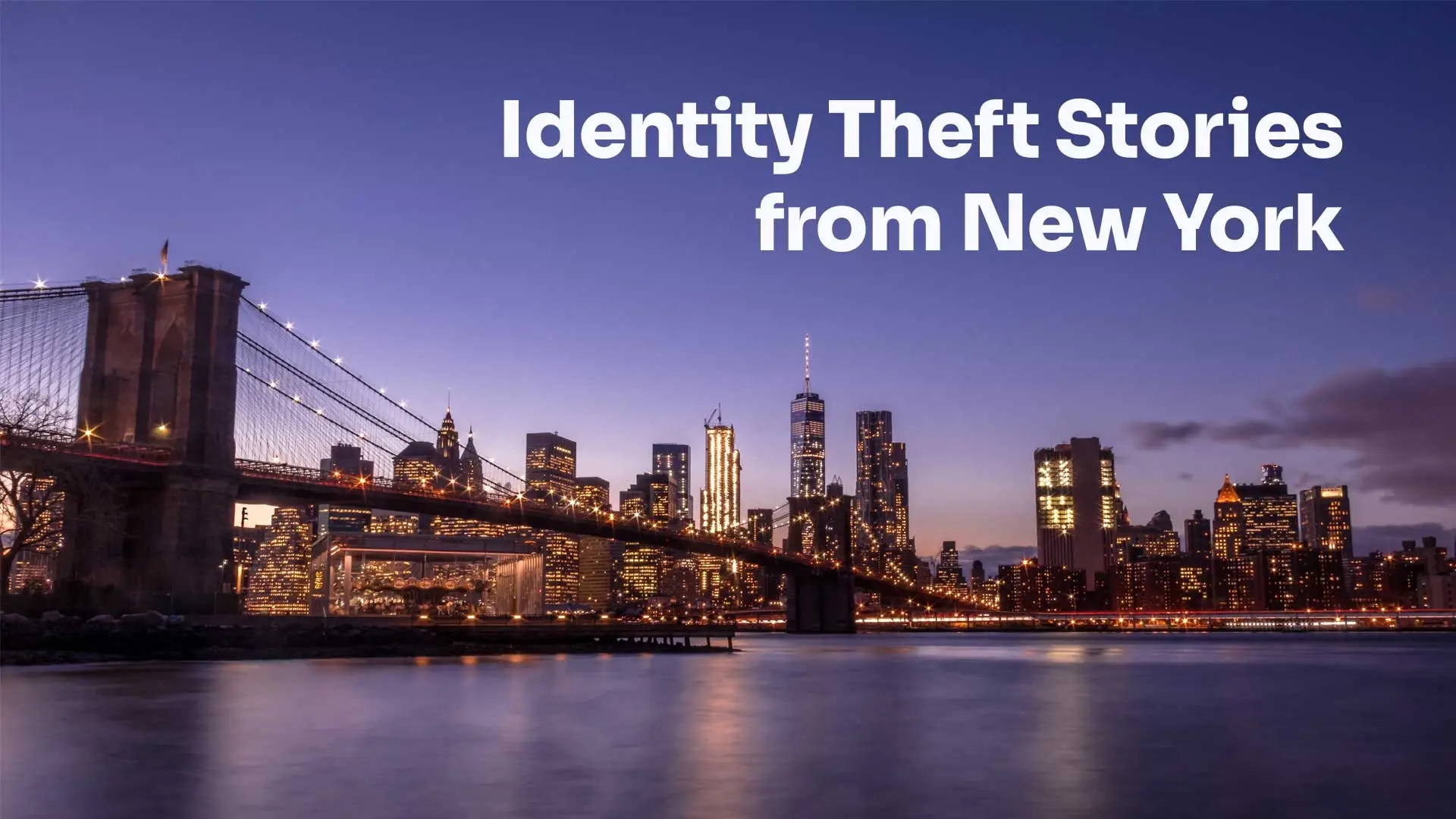 Paisaje de Nueva York con signo de robo de identidad