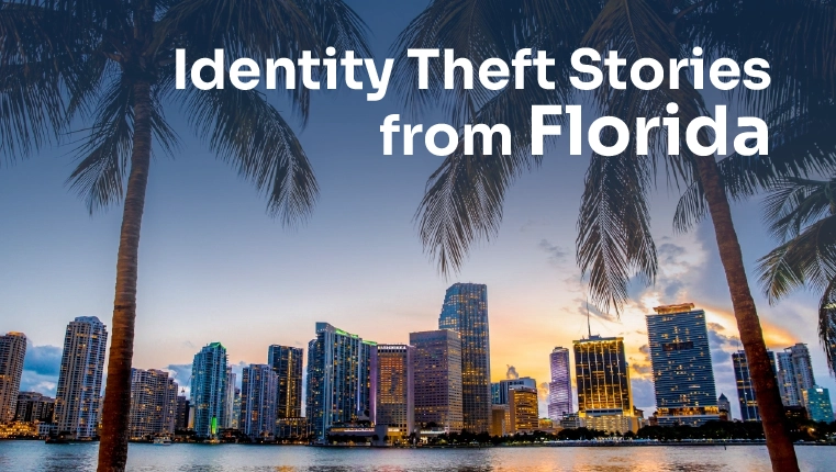 Vista de la ciudad de Florida con palmeras delante
