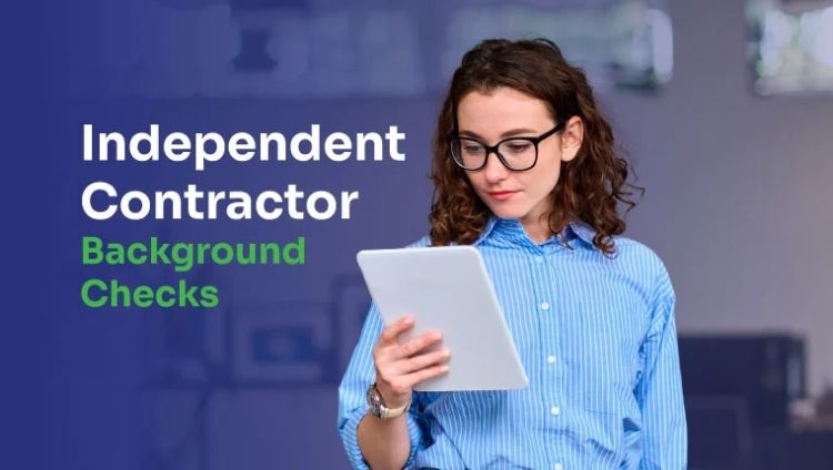 woman holding her independent contractor background check