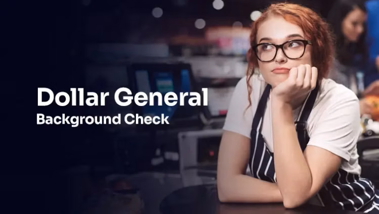 dollar general background check redhead woman in a work uniform looks thoughtful