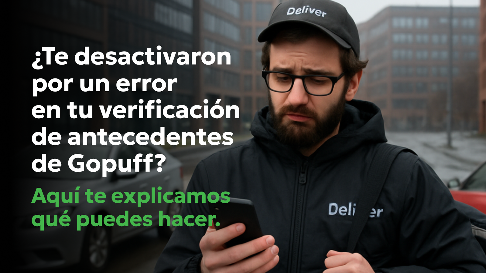 Repartidor intentando reactivar su cuenta de Gopuff