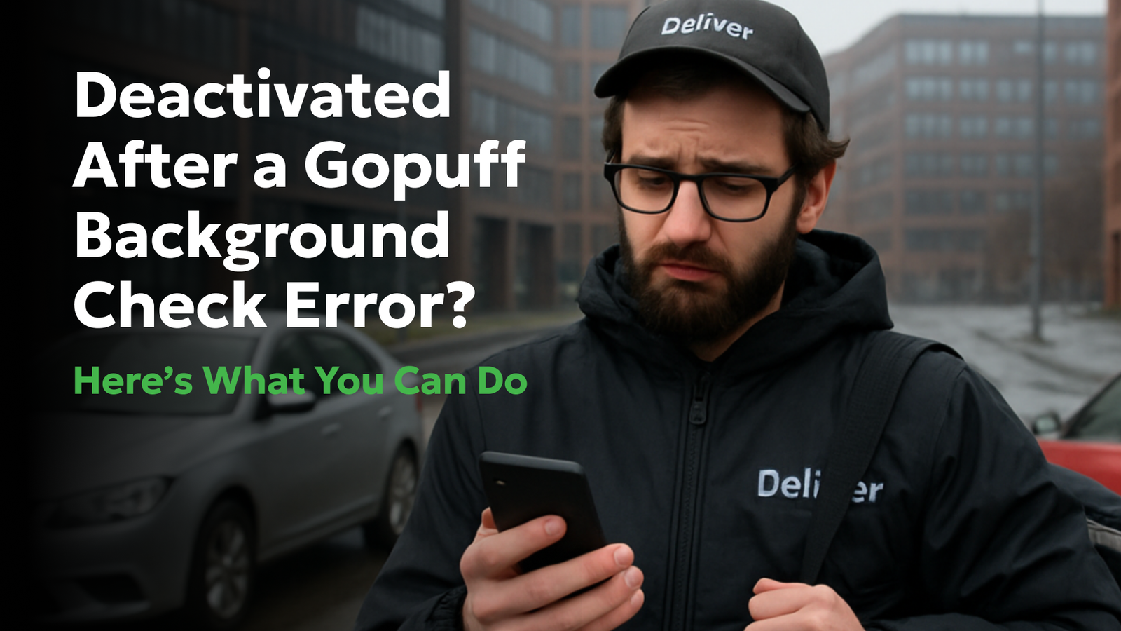 Gopuff Deactivation: Dispute Background Check Errors (FCRA) - Consumer Attorneys PLLC delivery man trying to reactivate his gopuff account
